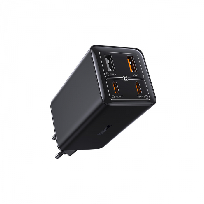 Incarcator retea Baseus GaN6 Pro, 100W, USB-A, USB-C, Negru [1]