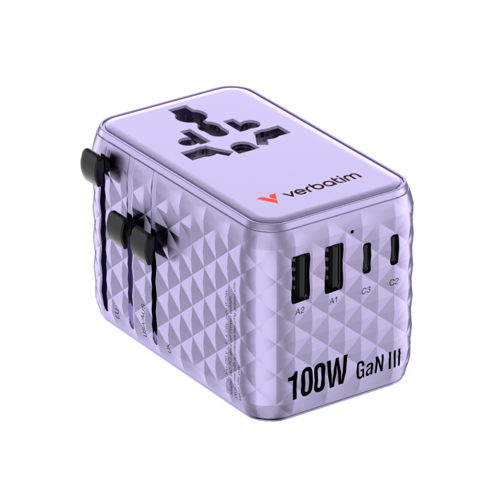 Incarcator Verbatim Charge 'n' Travel 100W, GaN III, Violet [5]