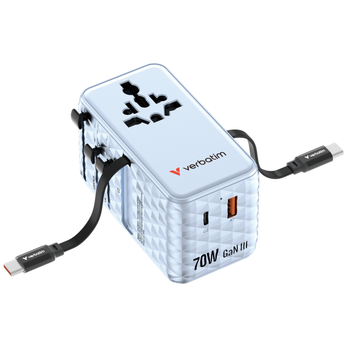 Incarcator Verbatim Charge 'n' Travel 70W, GaN III, Albastru [2]