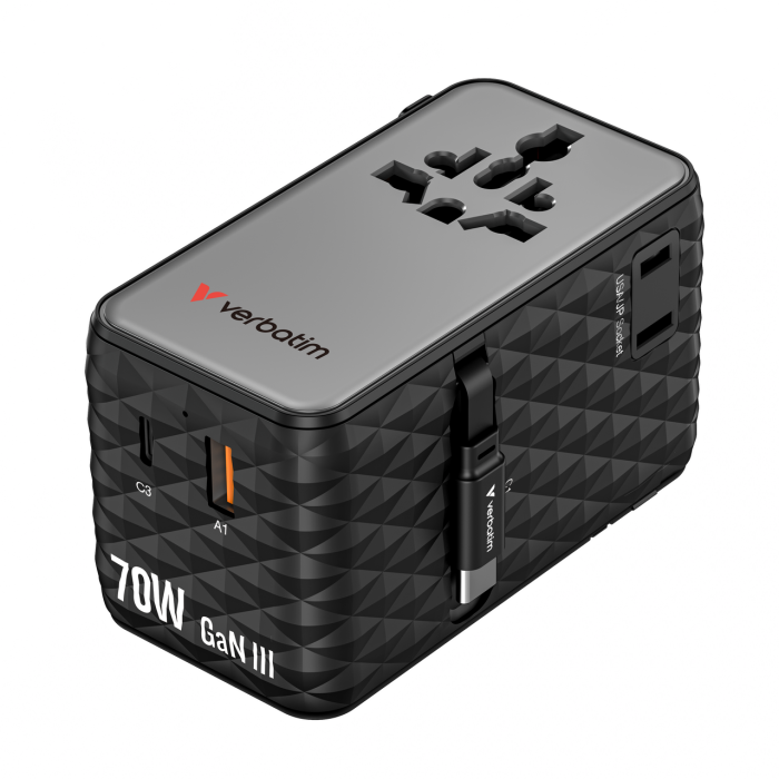 Incarcator Verbatim Charge 'n' Travel 70W, GaN III, Negru [2]
