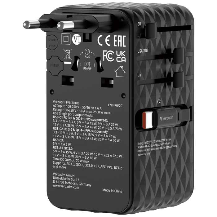 Incarcator Verbatim Charge 'n' Travel 70W, GaN III, Negru [3]