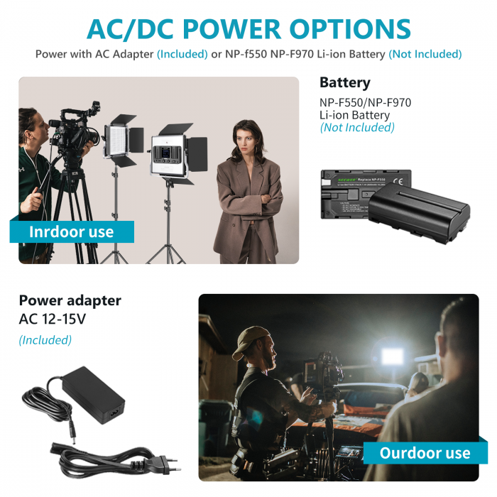 Kit lumini studio Bi-color Neewer SNL660 2x lampi LED bi-color [6]