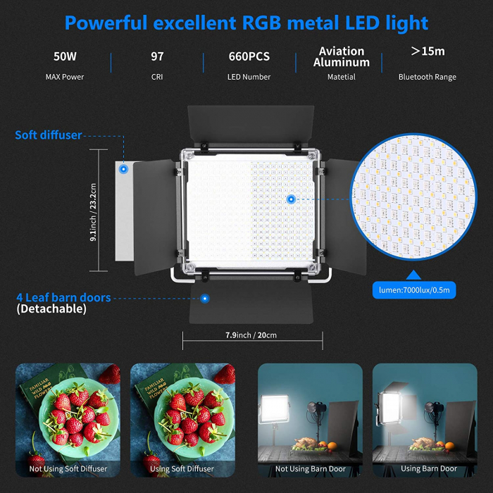 Kit lumini studio RGB Neewer 660PRO 2x lampi LED RGB [2]