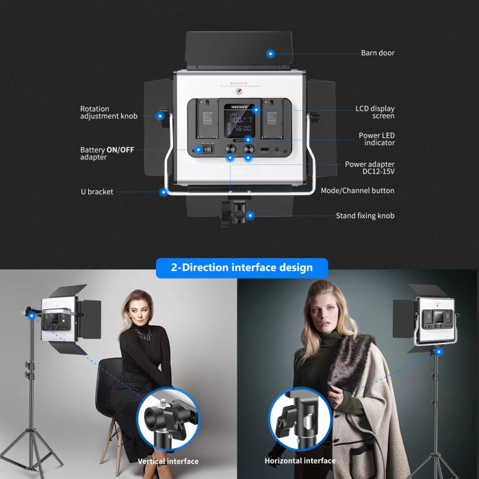 Kit lumini studio RGB Neewer 660PRO 2x lampi LED RGB [6]