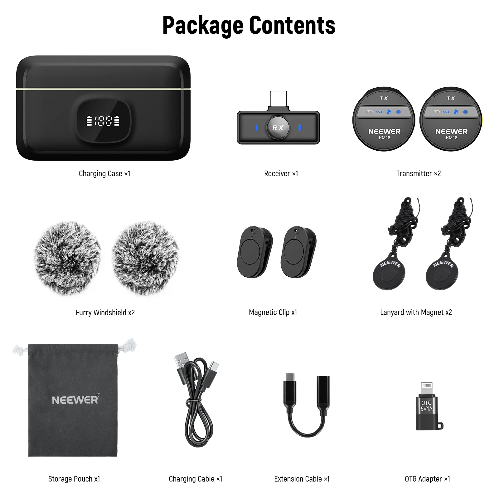 Kit lavaliere wireless Neewer KM18 2TX-1RX [8]