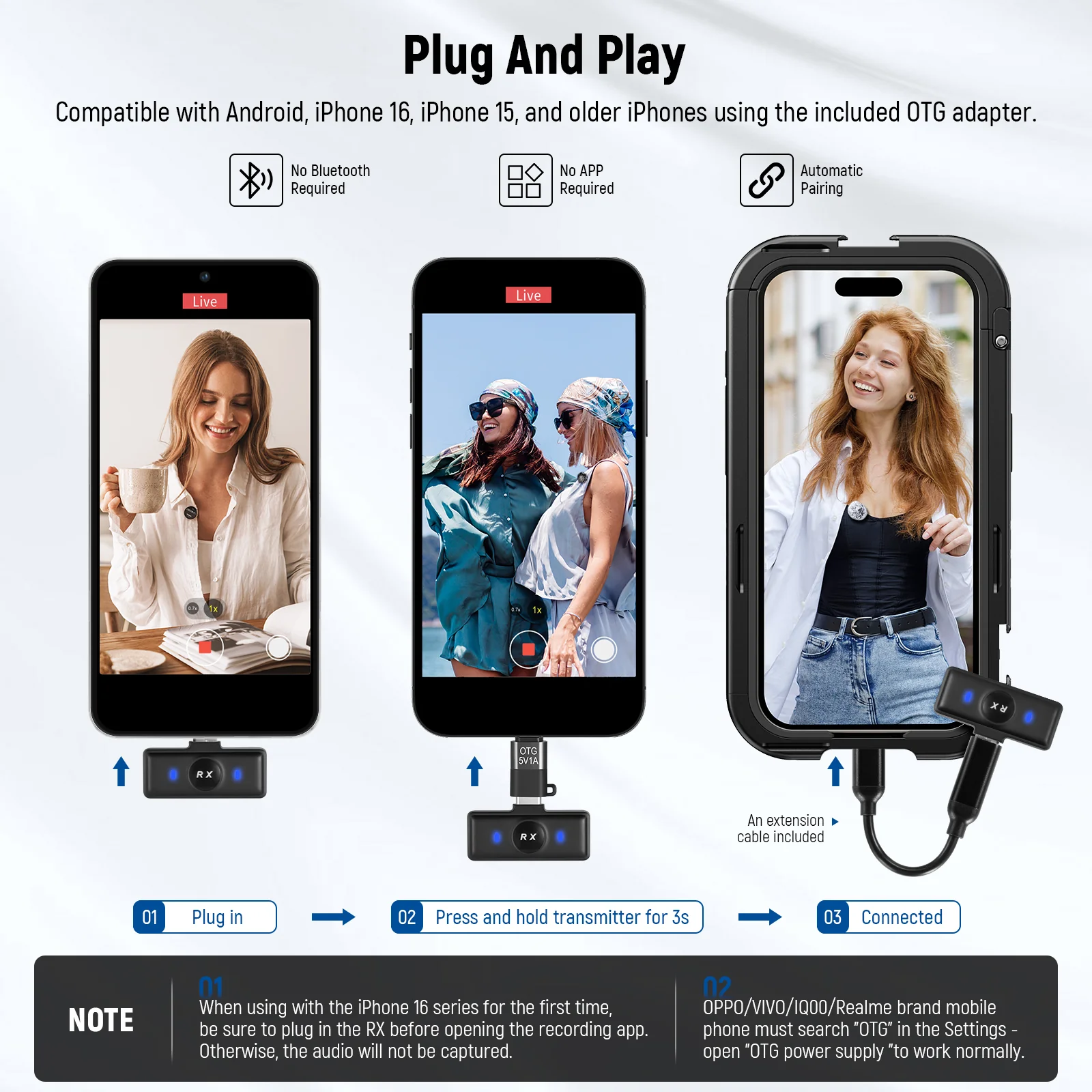 Kit lavaliere wireless Neewer KM18 2TX-1RX [4]
