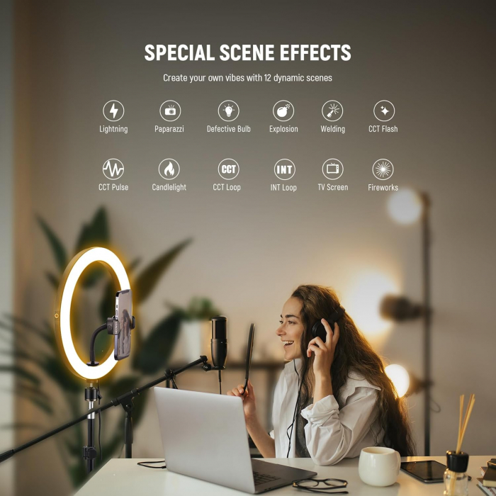 Lampa LED circulara Neewer RH12B 24W, 2900K-7000K [5]