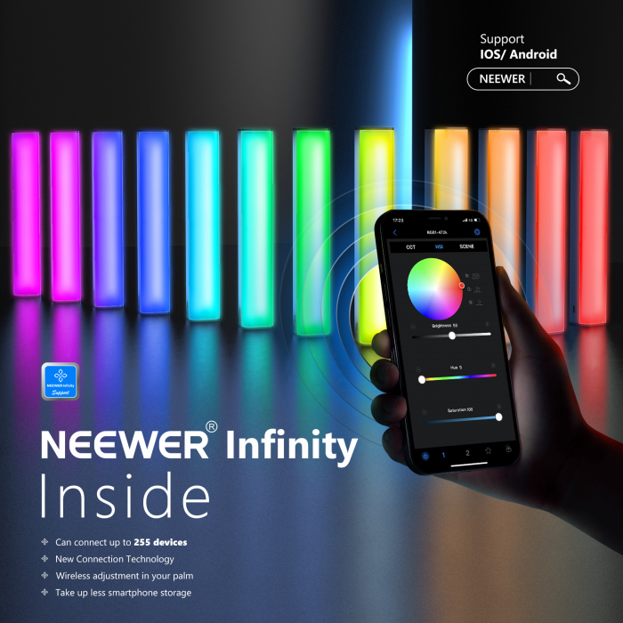Lampa video magnetica LED RBG tub Neewer RGB1 [3]