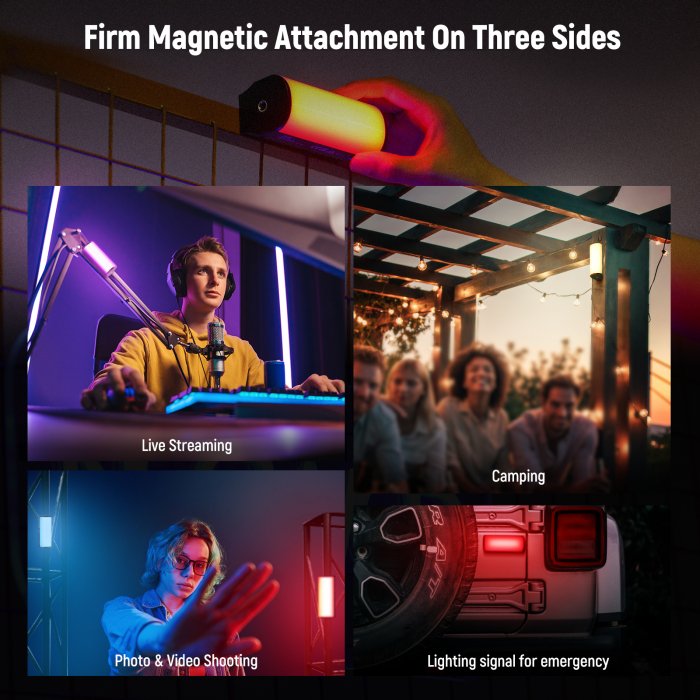 Lampa video magnetica LED RBG tub Neewer TL96RGB [4]