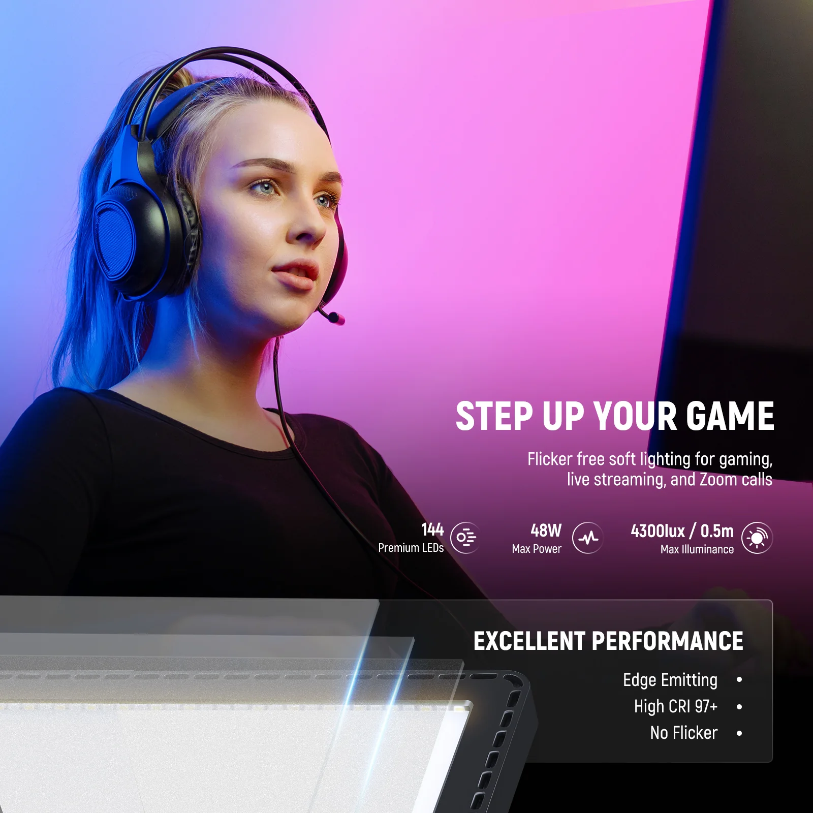 Lampa video LED RGB Neewer GL1C 48W [2]