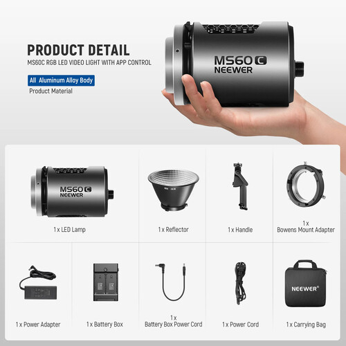 Lampa video LED RGB Neewer MS60C 65W [9]