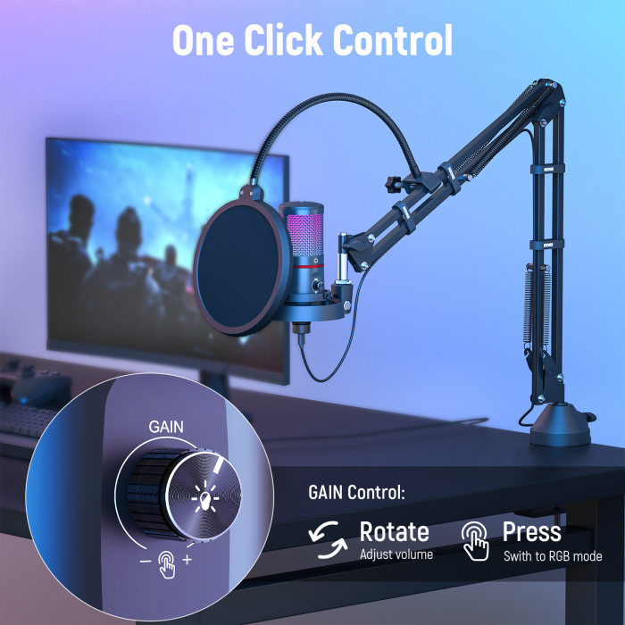 Microfon gaming RGB Neewer CM25 [5]