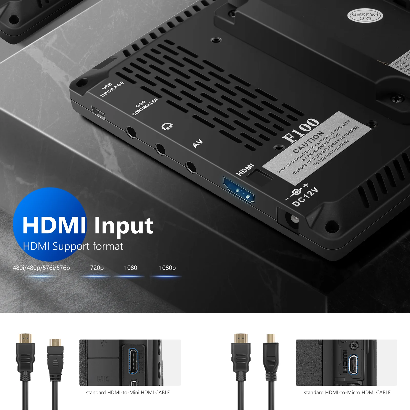 Monitor pentru camera Neewer F100, 7'', HD [6]