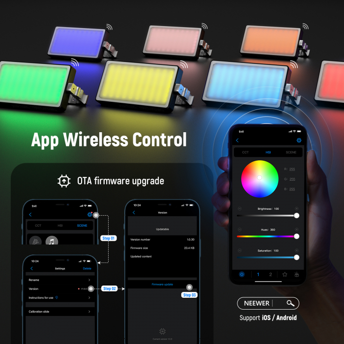 Lampa video LED RGB Neewer SL90 Pro 12W [5]