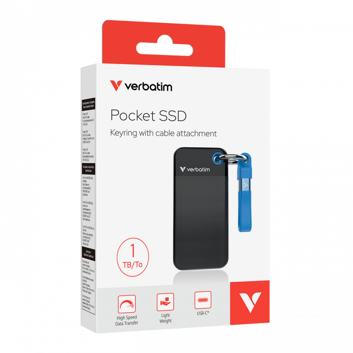 Pocket SSD Verbatim, USB 3.2 Gen 2, 1TB, Negru/Albastru [3]