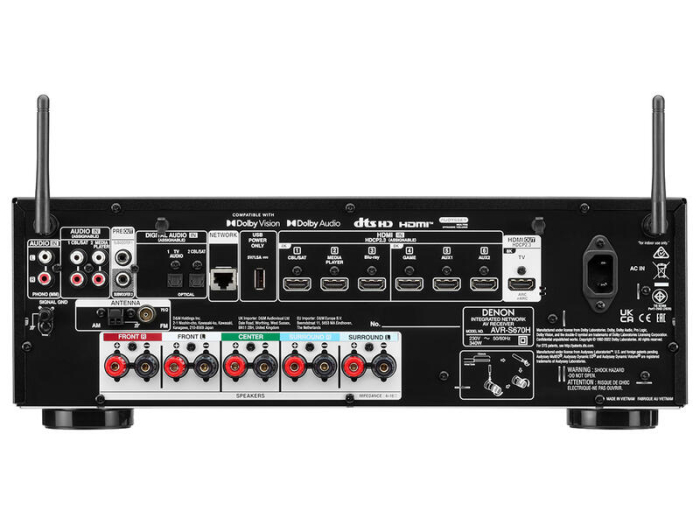 Denon Receiver AV AVR-S670H Black 5.2 canale 8K Receiver AV Black Premium 5.2 Ch [4]
