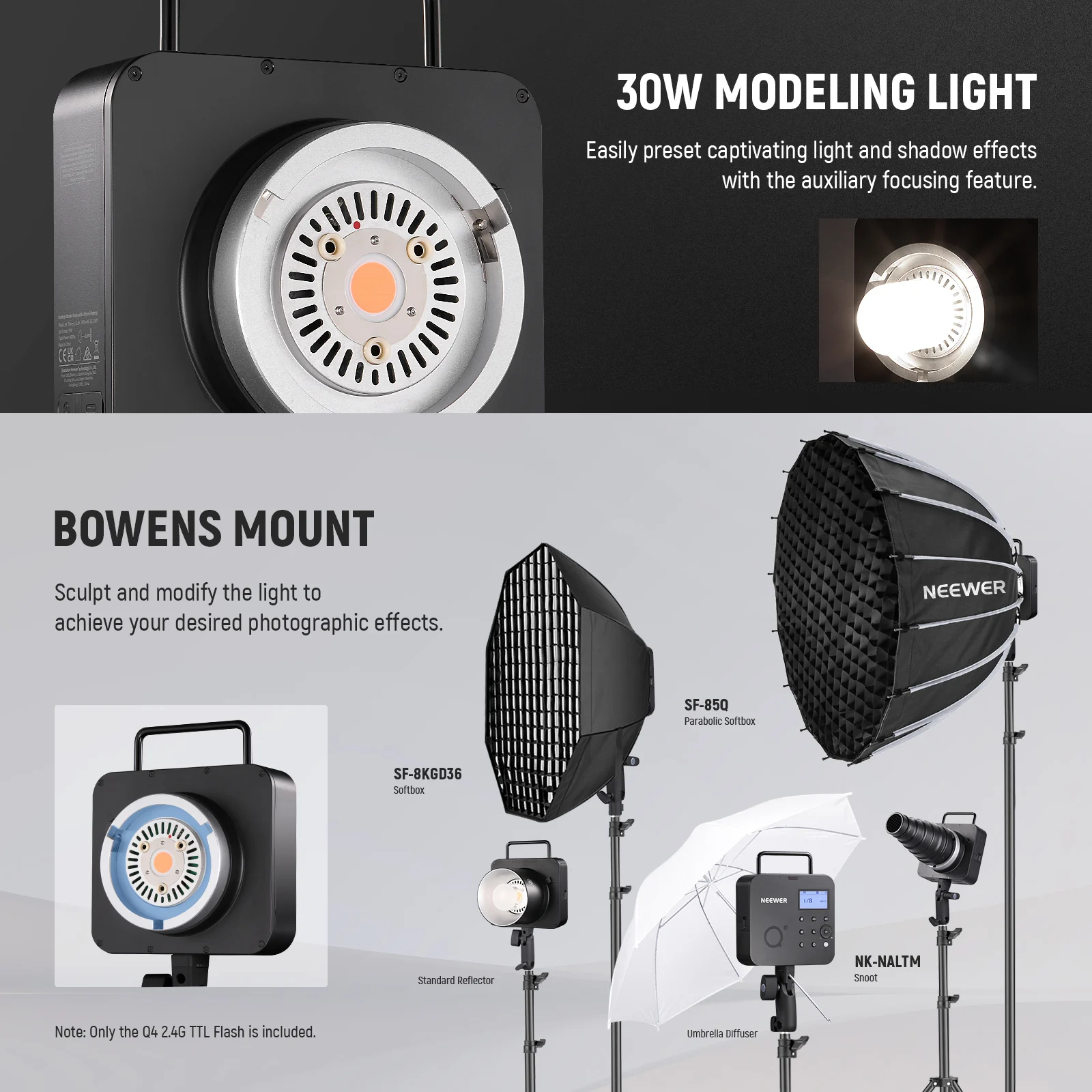 RESIGILAT: Blit Neewer Q4 400Ws 2.4G TTL [8]