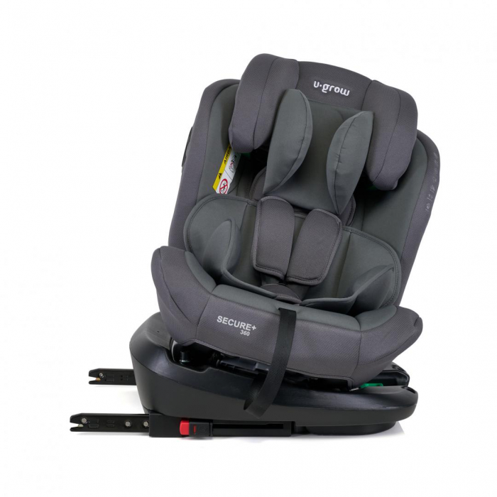 Scaun auto U-GROW Secure+, Rotatie 360 de grade, i-Size, ISOFIX, 0-36 kg, 40-150 cm, Gri [5]