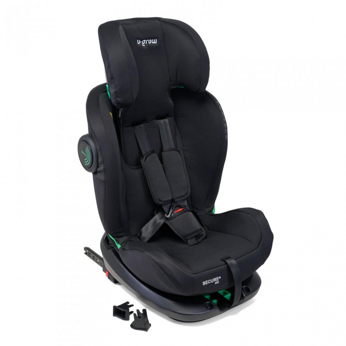 Scaun auto U-GROW Secure+, Rotatie 360 de grade, i-Size, ISOFIX, 0-36 kg, 40-150 cm, Negru [6]