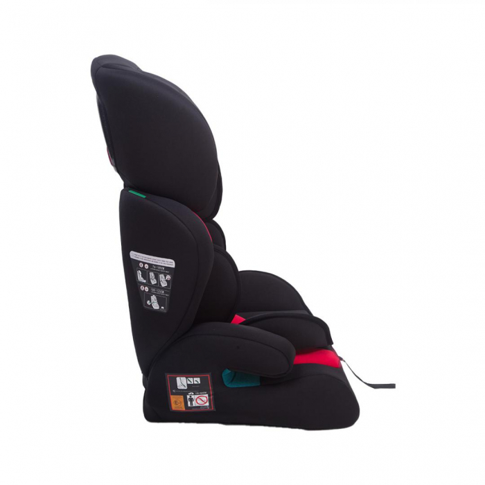 Scaun auto U-GROW, R129, fara ISOFIX, 9-36 kg, 76-150 cm, Rosu / Negru [4]