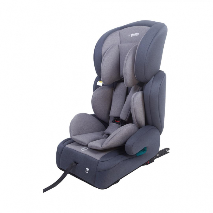 Scaun auto U-GROW, R129, ISOFIX, 9-36 kg, 76-150 cm, Gri [2]