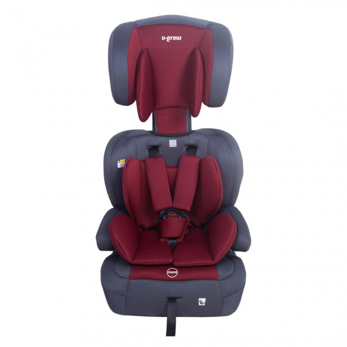 Scaun auto U-GROW, R129, ISOFIX, 9-36 kg, 76-150 cm, Rosu / Gri [4]