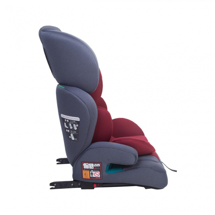 Scaun auto U-GROW, R129, ISOFIX, 9-36 kg, 76-150 cm, Rosu / Gri [3]