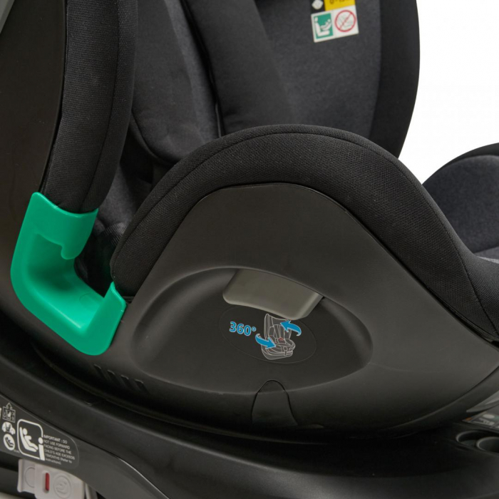 Scaun auto U-GROW, Rotatie 360 de grade, i-Size, R129, ISOFIX, 0-36 kg, 40-150 cm, Negru [8]