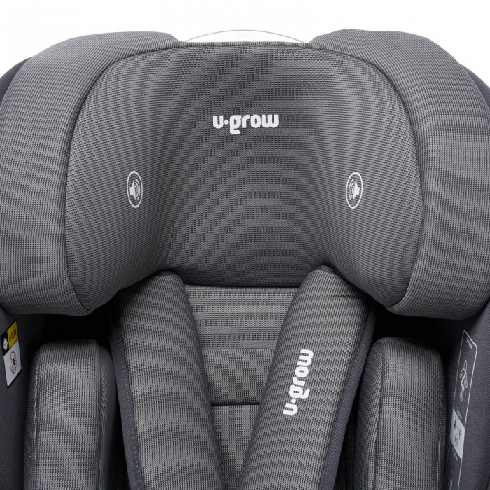 Scaun auto U-GROW Goldfix Plus, i-Size, R129, ISOFIX, 9-36 kg, 76-150 cm, Gri [9]