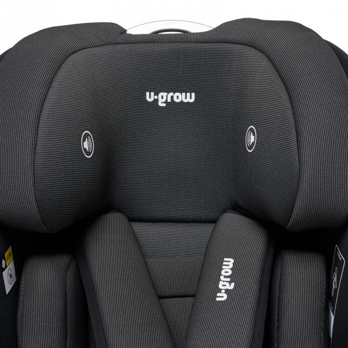 Scaun auto U-GROW Goldfix Plus, i-Size, R129, ISOFIX, 9-36 kg, 76-150 cm, Negru [11]