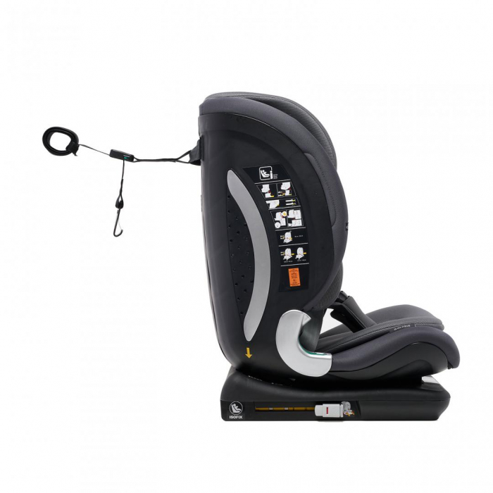 Scaun auto U-GROW Goldfix Plus, i-Size, R129, ISOFIX, 9-36 kg, 76-150 cm, Negru [7]
