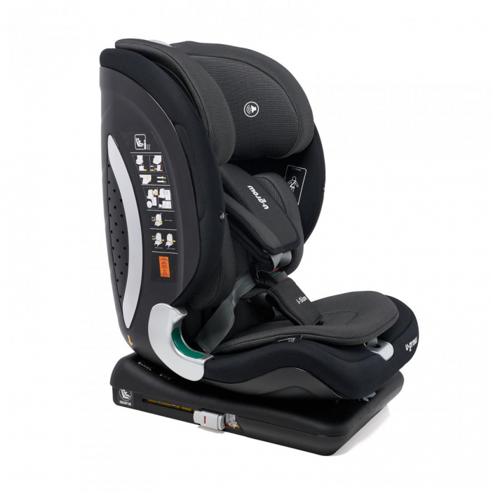 Scaun auto U-GROW Goldfix Plus, i-Size, R129, ISOFIX, 9-36 kg, 76-150 cm, Negru [2]