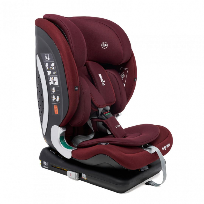Scaun auto U-GROW Goldfix Plus, i-Size, R129, ISOFIX, 9-36 kg, 76-150 cm, Rosu [5]