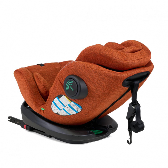 Scaun auto U-GROW Secure+, Rotatie 360 de grade, i-Size, ISOFIX, 0-36 kg, 40-150 cm, Caramiziu [2]