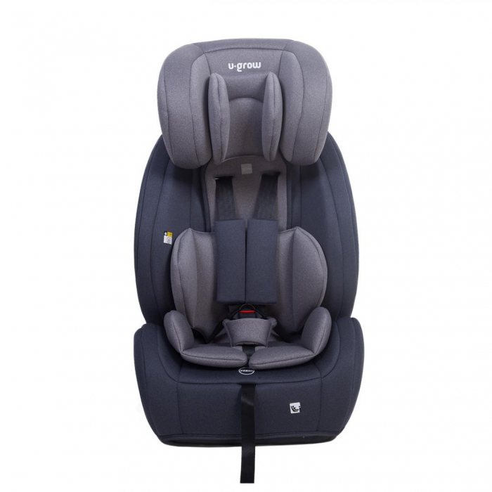 Scaun auto U-GROW, R129, ISOFIX, top tether, 9-36 kg, 76-150 cm, Gri [4]
