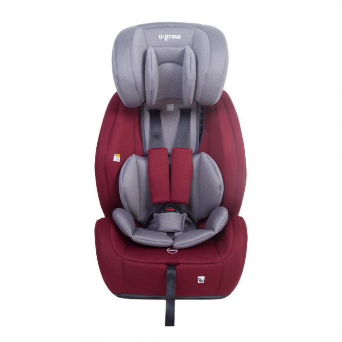 Scaun auto U-GROW, R129, ISOFIX, top tether, 9-36 kg, 76-150 cm, Rosu [4]