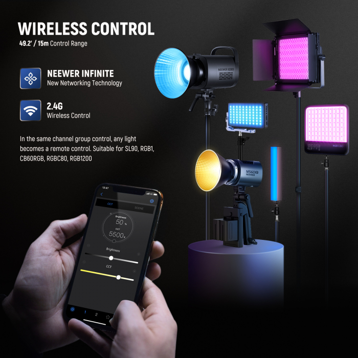 Lampa video LED Bi-color Neewer MS60B 65W [5]