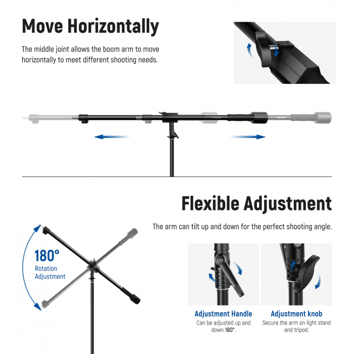 Stativ lumini Neewer 300cm cu brat extensibil 89-155cm [6]