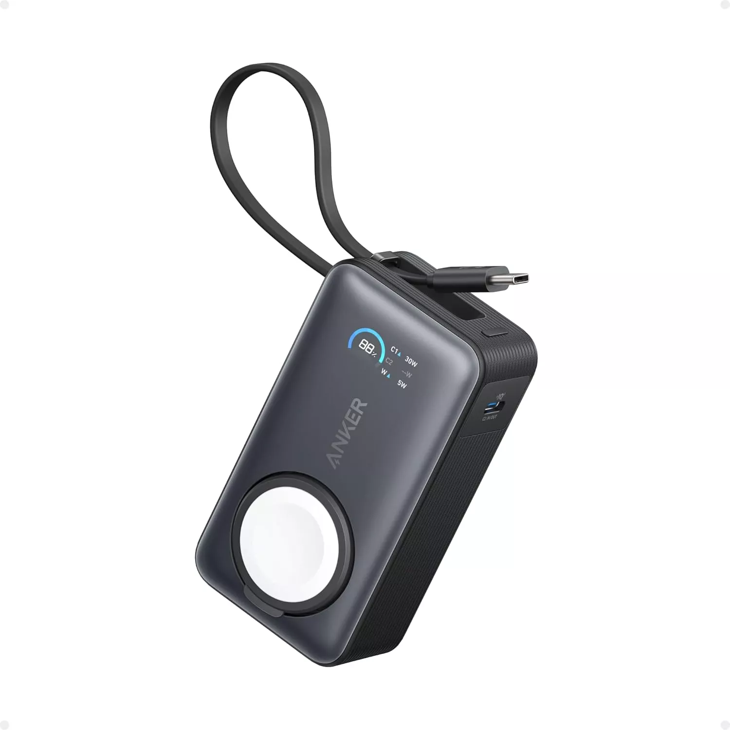 Laptop, Tablete & Telefoane - Baterie externa Anker MagGo Apple Watch, 10000 mAh, Negru
