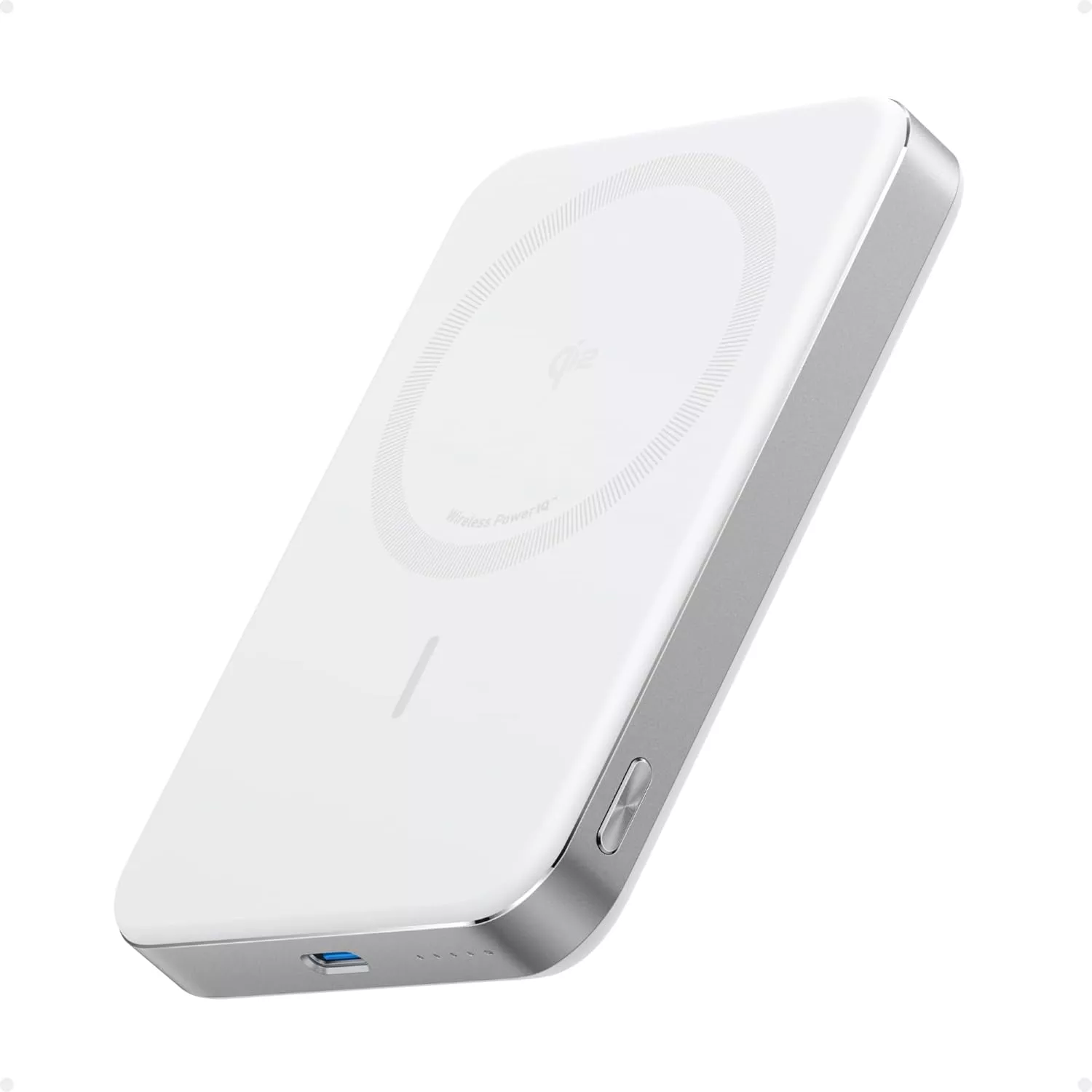 Laptop, Tablete & Telefoane - Baterie externa magnetic wireless Anker MagGo, 10000 mAh, Alb