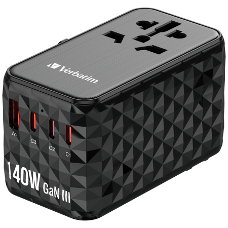Adaptor universal Verbatim GaN III, Travel, 140W [2]