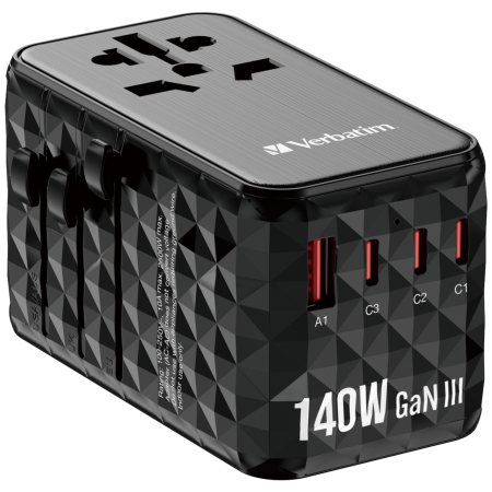 Incarcatoare retea - Adaptor universal Verbatim GaN III, Travel, 140W