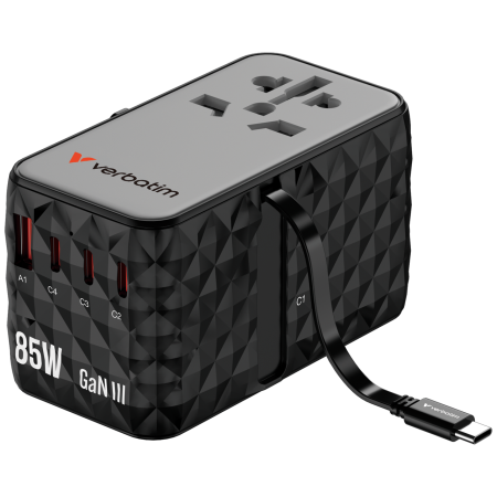 Incarcatoare retea - Adaptor universal Verbatim GaN III, Travel, 85W