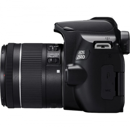 Aparat foto DSLR Canon EOS 250D, 24.1 MP, Wi-Fi, 4K + Obiectiv EF-S 18-55mm F/4-5.6 IS STM [4]