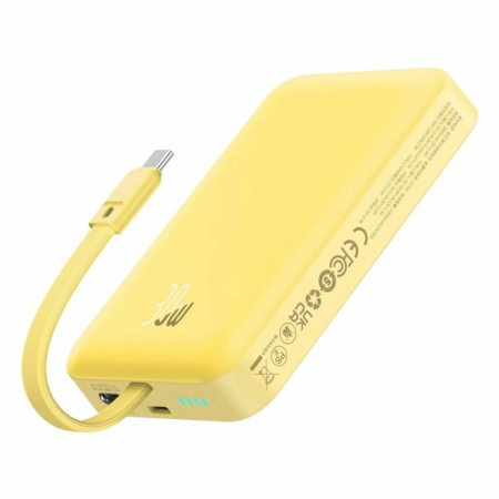 Laptop, Tablete & Telefoane - Baterie externa Baseus Magnetic Mini Wireless, 10000 mAh, 30W, Galben