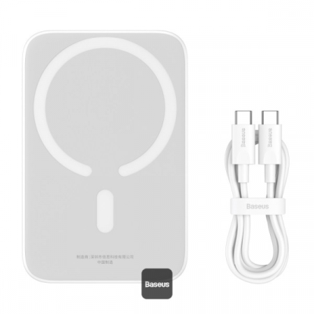Accesorii telefoane mobile - Baterie externa Baseus Mini Air Wireless, 6000 mAh, 20W, Alb