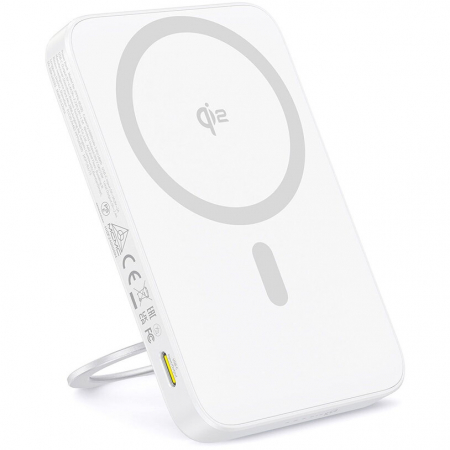 Accesorii telefoane mobile - Baterie externa Baseus PicoGo Qi2 Magnetic 5000mAh, Alb