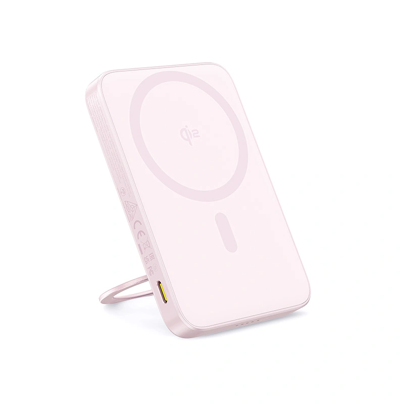 Accesorii telefoane mobile - Baterie externa Baseus PicoGo Qi2 Magnetic 5000mAh, 20W, Roz