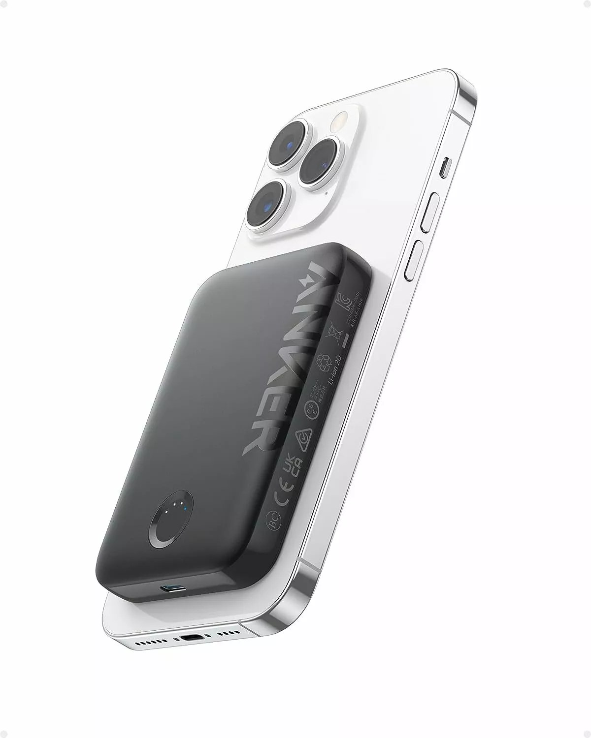 Laptop, Tablete & Telefoane - Baterie externa magnetica wireless Anker 321 MagGo, 5000 mAh, Negru