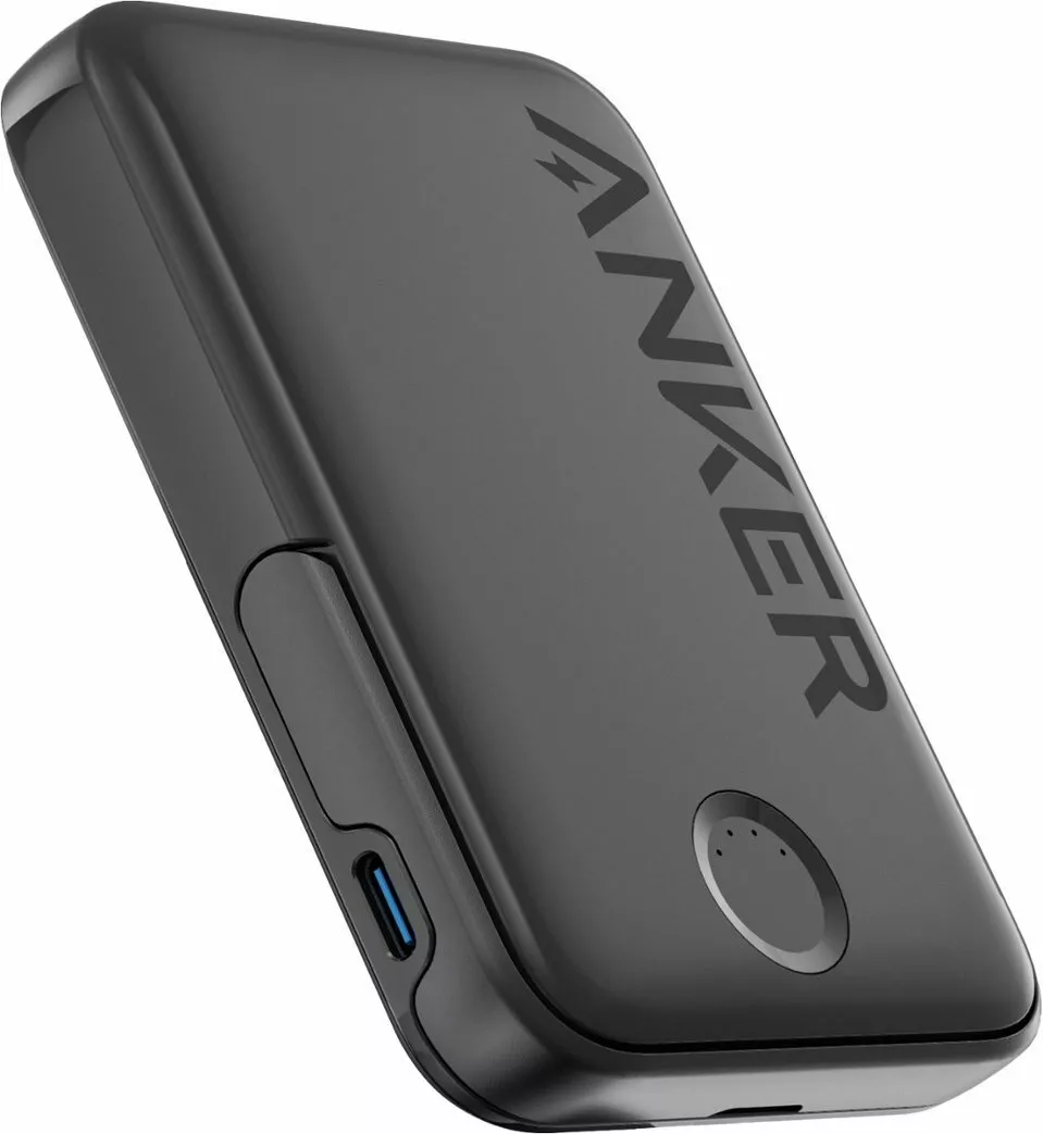 Laptop, Tablete & Telefoane - Baterie externa magnetica wireless Anker 322 MagGo, 5000 mAh, Negru